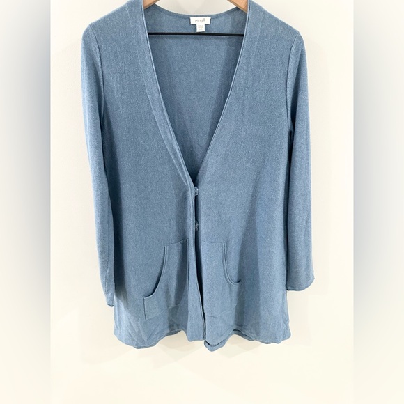 J. Jill Snap Front Cashmere Blend Cardigan Blue Size XS - Picture 3 of 5